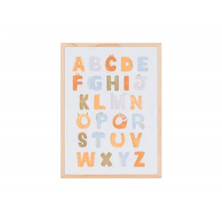 PIZARRA BLANCA BI-OFFICE MAGNETICA ACERO LACADO BLANCO MARCO DE MADERA CON ALFABETO PARA NIÑOS 600X4