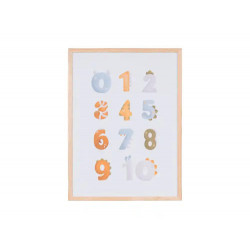 PIZARRA BLANCA BI-OFFICE MAGNETICA ACERO LACADO BLANCO MARCO DE MADERA CON NUMEROS PARA NIÑOS 600X45