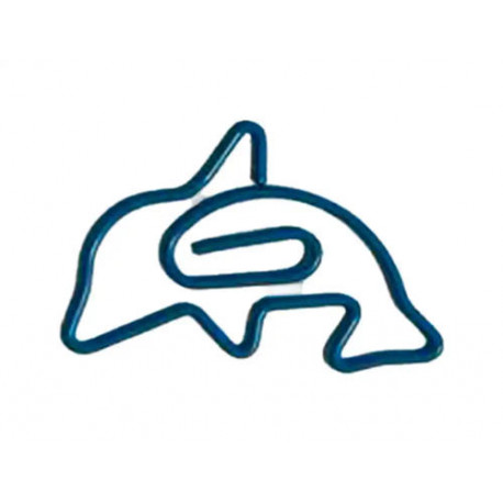 CLIPS IMAGINOVO 28 MM FORMA DELFIN EN BLISTER DE 10 UNIDADES