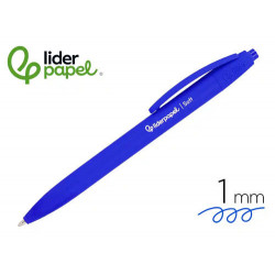 BOLIGRAFO LIDERPAPEL PUNTA 1 MM RETRACTIL CON CLIP ACABADO SOFT TOUCH TINTA AZUL CUERPO AZUL
