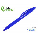 BOLIGRAFO LIDERPAPEL PUNTA 1 MM RETRACTIL CON CLIP ACABADO SOFT TOUCH TINTA AZUL CUERPO AZUL