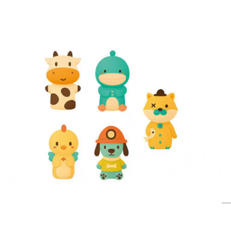 MARIONETAS DE DEDOS IMAGINOVO TINY TALES PVC ANIMALES FANTASIA BLISTER DE 5 UNIDADES SURTIDAS