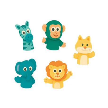 MARIONETAS DE DEDOS IMAGINOVO TINY TALES PVC SELVA BLISTER DE 5 UNIDADES SURTIDAS