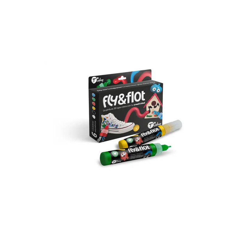 ROTULADOR TCOLORS FLY&FLOT EFECTO 3D VOLUMETRICO 25 ML ESTUCHE DE 6 COLORES SURTIDOS