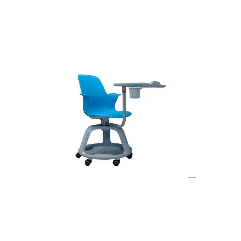 SILLA BI-OFFICE CONFIDENTE MODULAR CON RUEDAS Y BANDEJA GIRATORIA COLOR AZUL 690X690X1050 MM