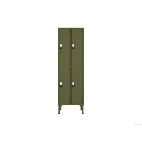 TAQUILLA METALICA BI-OFFICE 2 MODULOS 4 PUERTAS COLOR VERDE 1900X600X500 MM