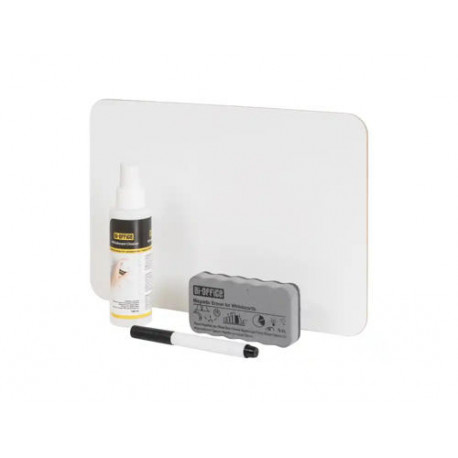 SET ESCOLAR BI-OFFICE 35 PIZARRA BLANCA MELAMINA DOBLE CARA A4 + 35 BORRADORES + 35 ROTULADORES + 1 