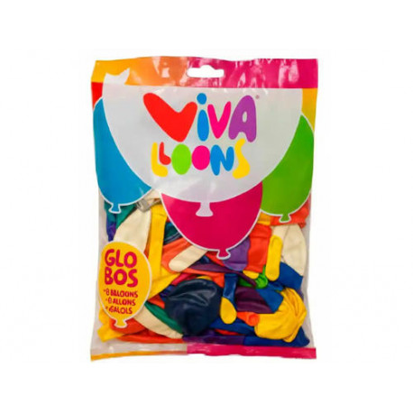 GLOBO 100% LATEX BIODEGRADABLE VIVALLOONS SURTIDO ESPECIAL COLORES SURTIDOS BOLSA DE 250 GR