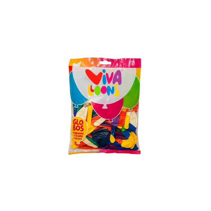 GLOBO 100% LATEX BIODEGRADABLE VIVALLOONS SURTIDO ESPECIAL COLORES SURTIDOS BOLSA DE 250 GR