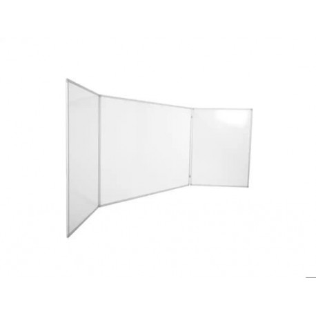 PIZARRA BLANCA ROCADA TRIPTICA LACADA MAGENTICA MARCO DE ALUMINIO 240X90 CM