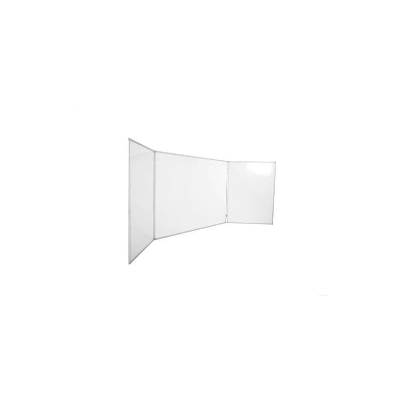 PIZARRA BLANCA ROCADA TRIPTICA LACADA MAGENTICA MARCO DE ALUMINIO 240X90 CM