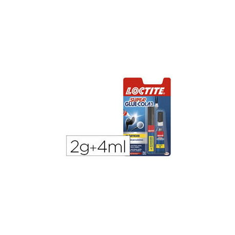 PEGAMENTO LOCTITE SUPER GLUE 3 ADHESIVO INSTANTANEO ESPECIAL PLASTICO DIFICILES BLISTER 1 TUBO 2 GR 