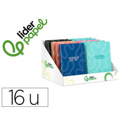 AGENDA ESCOLAR LIDERPAPEL 26-27 ESPIRAL CLASSIC DISEÑOS SURTIDOS BILINGE 70G PAPEL FSC EXPOSITOR 16