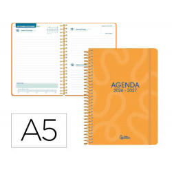 AGENDA ESCOLAR LIDERPAPEL 26-27 ESPIRAL CLASSIC DIA PAGINA A5 BILINGUE 70G PAPEL FSC COLOR4