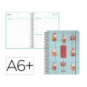 AGENDA ESCOLAR LIDERPAPEL 26-27 ESPIRAL ORIETAL DIA PAGINA A6+ BILINGUE 80G PAPEL FSC MIX