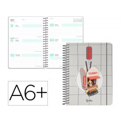 AGENDA ESCOLAR LIDERPAPEL 26-27 ESPIRAL ORIENTAL SEMANA VISTA A6+ BILINGUE 80G PAPEL FSC FIDEOS