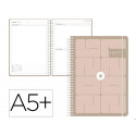 AGENDA ESCOLAR ANTARTIK 26-27 ESPIRAL ESSENTIALS DIA PAGINA A5+ BILINGUE 80G PAPEL FSC MORADO