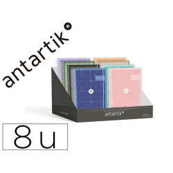 AGENDA ESCOLAR ANTARTIK 26-27 ESPIRAL ESSENTIALS DISEÑOS SURTIDOS BILINGE 80G PAPEL FSC EXPOSITOR 8