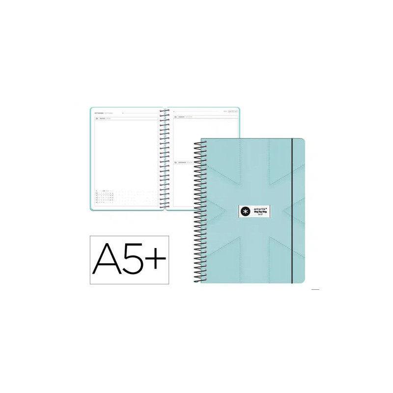 AGENDA ESCOLAR ANTARTIK 26-27 ESPIRAL PACK AND GO DIA PAGINAA5+ BILINGE 80G PAPEL FSC MENTA