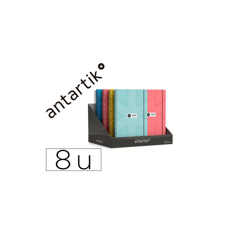 AGENDA ESCOLAR ANTARTIK 26-27 ESPIRAL PACK AND GO DISEÑOS SURTIDOS BILINGE 80G PAPEL FSC EXPOSITOR 