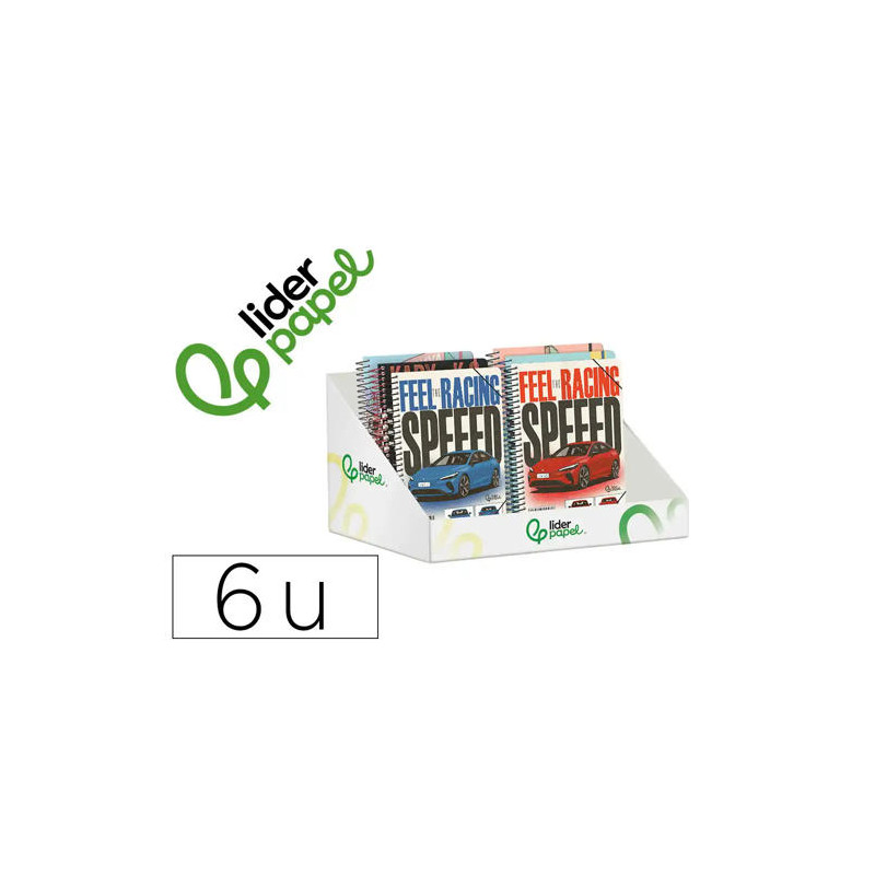 AGENDA ESCOLAR LIDERPAPEL 26-27 ESPIRAL MIX DISEÑOS SURTIDOS BILINGE 80G PAPEL FSC EXPOSITOR 6 UNID