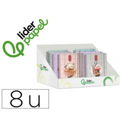 AGENDA ESCOLAR LIDERPAPEL 26-27 ESPIRAL ORIENTAL DISEÑOS SURTIDOS BILINGE 80 G PAPEL FSC EXPOSITOR 