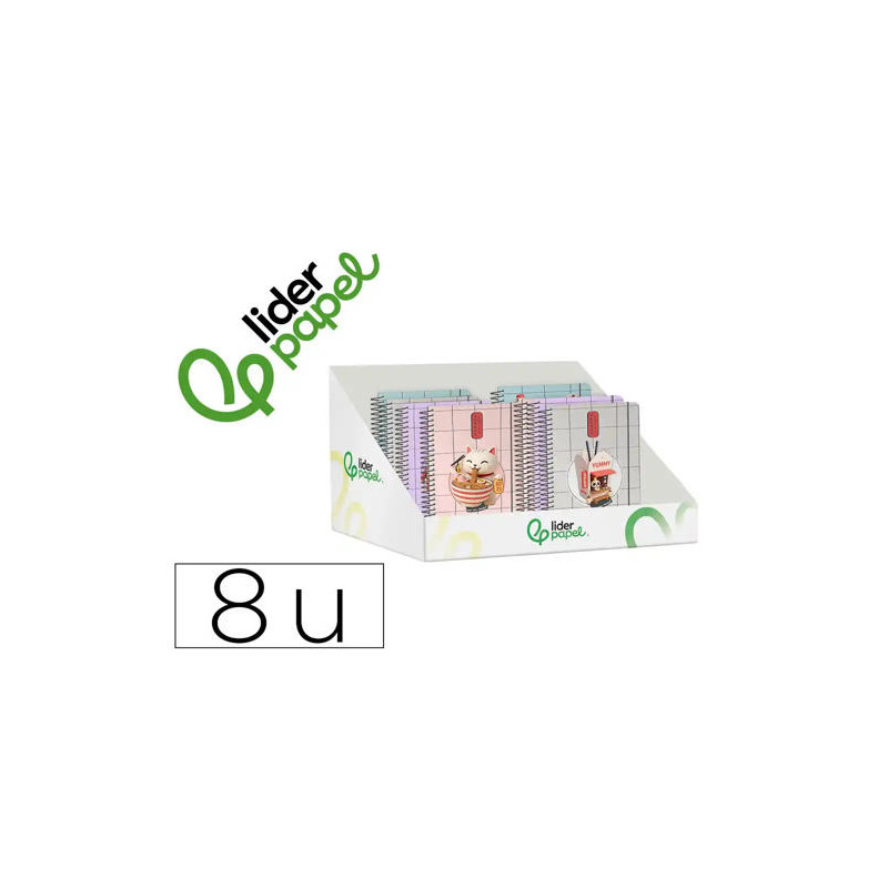 AGENDA ESCOLAR LIDERPAPEL 26-27 ESPIRAL ORIENTAL DISEÑOS SURTIDOS BILINGE 80 G PAPEL FSC EXPOSITOR 