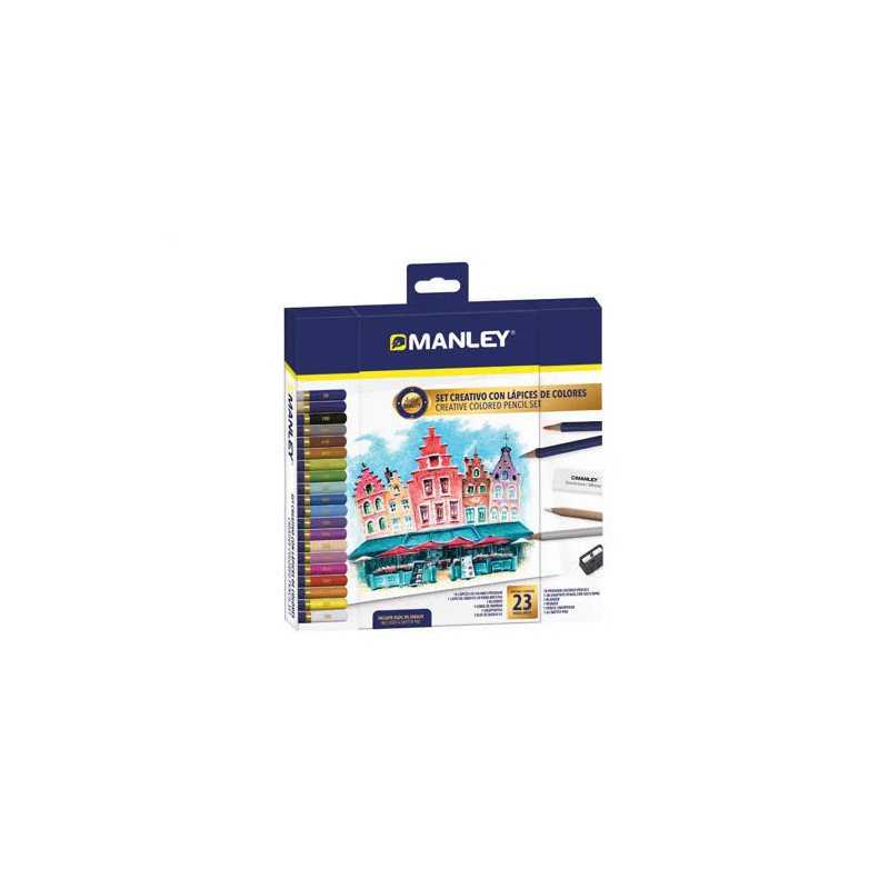 LAPICES DE COLORES MANLEY SET CREATIVO DE 23 UNIDADES COLORES SURTIDOS
