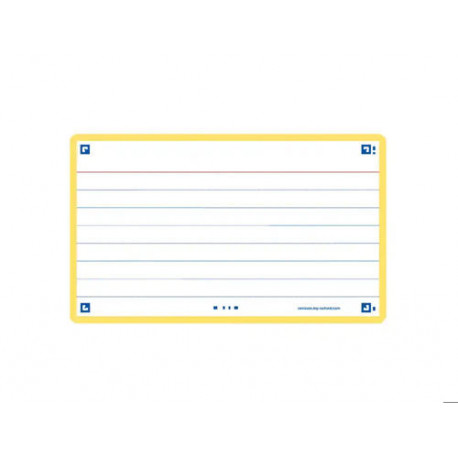 FICHA DE REVISION OXFORD FLASHCARDS 2.0 75X125 MM 250 G RAYADO HORIZONTAL COLOR AMARILLO PAQUETE DE 