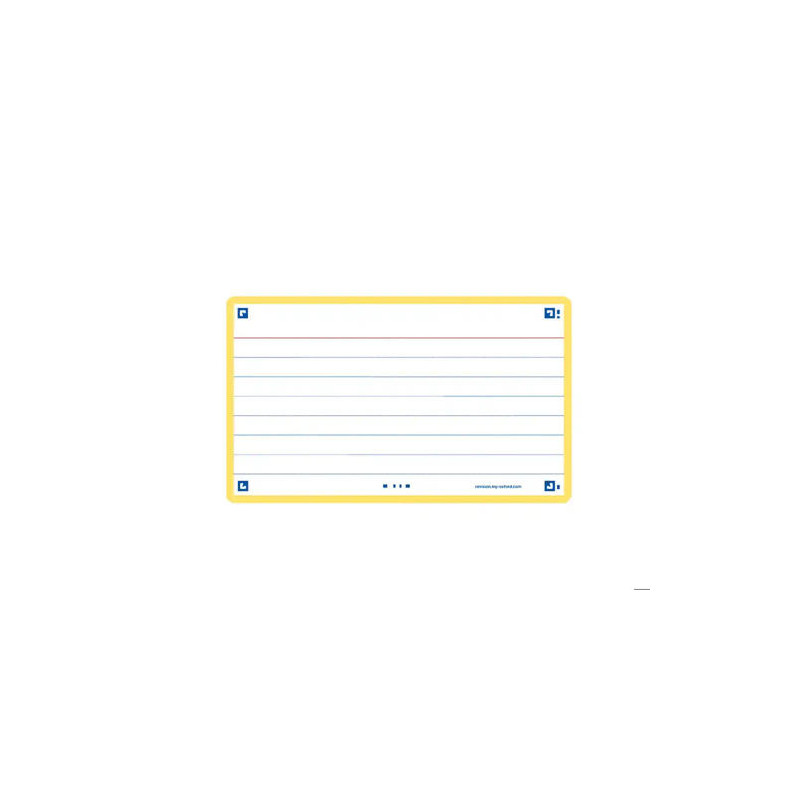 FICHA DE REVISION OXFORD FLASHCARDS 2.0 75X125 MM 250 G RAYADO HORIZONTAL COLOR AMARILLO PAQUETE DE 