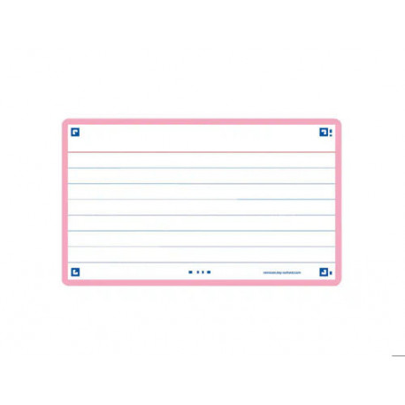 FICHA DE REVISION OXFORD FLASHCARDS 2.0 75X125 MM 250 G RAYADO HORIZONTAL COLOR ROSA PAQUETE DE 30 U