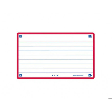 FICHA DE REVISION OXFORD FLASHCARDS 2.0 75X125 MM 250 G RAYADO HORIZONTAL COLOR ROJO PAQUETE DE 30 U
