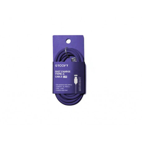 CABLE GROOVY USB TIPO C A USB TIPO C LONGITUD 1 M COLOR MORADO