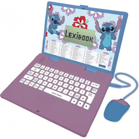ORDENADOR PORTATIL LEXIBOOK STITCH EDUCATIVO PARLANTE BILING E CON 124 ACTIVIDADES EN INGLES Y ESPAÑ