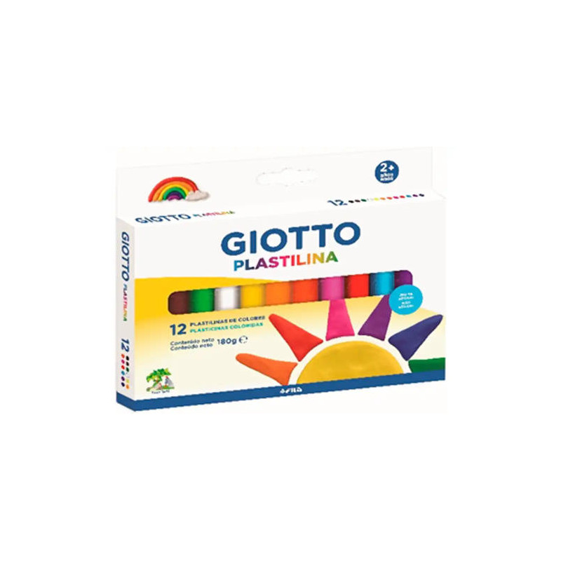 PLASTILINA GIOTTO COLORES CLASICOS CAJA DE 12 UNIDADES COLORES SURTIDOS