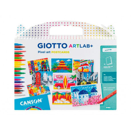 PINTURA POR NUMEROS GIOTTO ART LAB PIXEL ART POSTALES