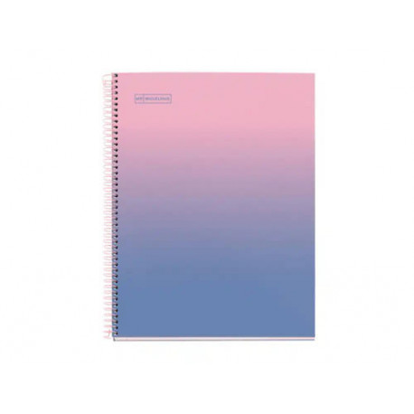 CUADERNO ESPIRAL MIQUELRIUS DIN A4 80 HOJAS CUADRO 5 MM 90 GR GRADIENT ROSA/AZUL