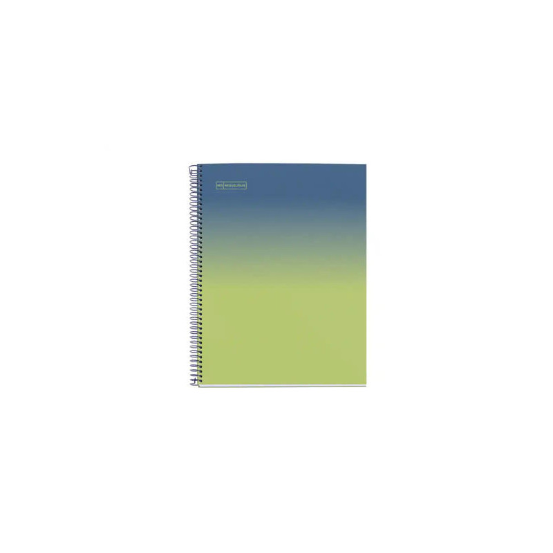CUADERNO ESPIRAL MIQUELRIUS DIN A4 80 HOJAS CUADRO 5 MM 90 GR GRADIENT AZUL/LIMON