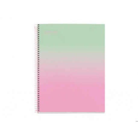 CUADERNO ESPIRAL MIQUELRIUS DIN A4 80 HOJAS CUADRO 5 MM 90 GR GRADIENT ROSA VERDE MENTA