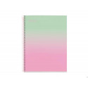CUADERNO ESPIRAL MIQUELRIUS DIN A4 80 HOJAS CUADRO 5 MM 90 GR GRADIENT ROSA VERDE MENTA