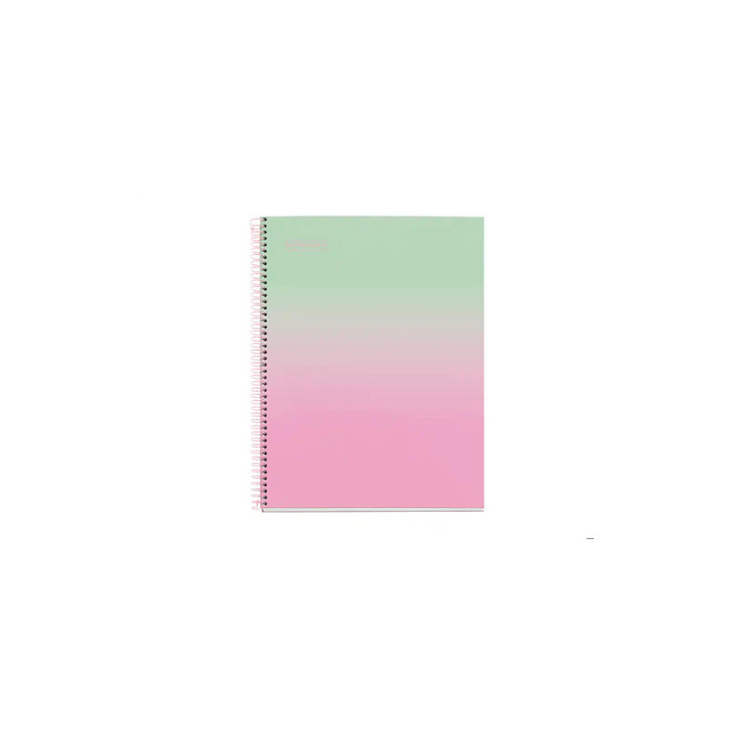 CUADERNO ESPIRAL MIQUELRIUS DIN A4 80 HOJAS CUADRO 5 MM 90 GR GRADIENT ROSA VERDE MENTA