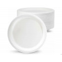 PLATO DE FIBRA BIO 26 CM PAQUETE DE 50 UNIDADES