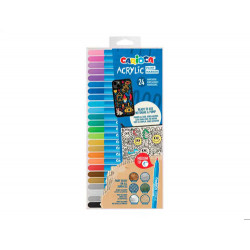 ROTULADOR CARIOCA ACRILICO PAINT MARKER PUNTA MEDIA TIP ESTUCHE DE 24 UNIDADES COLORES SURTIDOS
