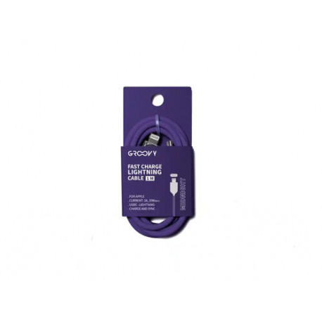 CABLE GROOVY USB TIPO C A APPLE LIGHTNING LONGITUD 1 M COLOR MORADO