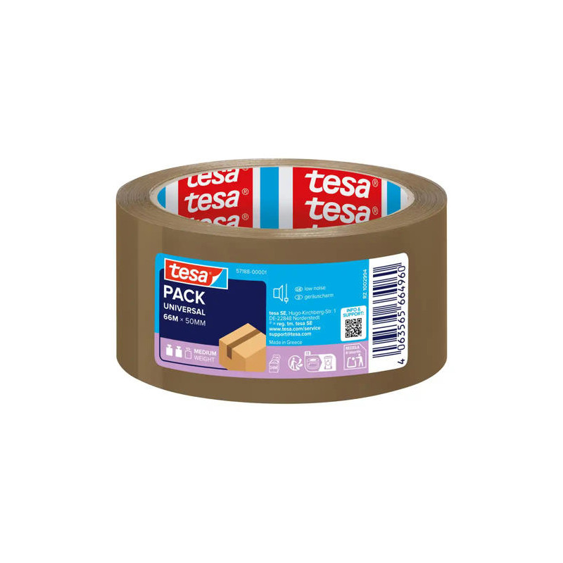 CINTA ADHESIVA TESA MARRON POLIPROPILENO 66 M X 50 MM PARA EMBALAJE