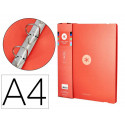 CARPETA 4 ANILLAS DE 35 MM MIXTAS ANTARTIK A4 FOAM COLOR CORAL