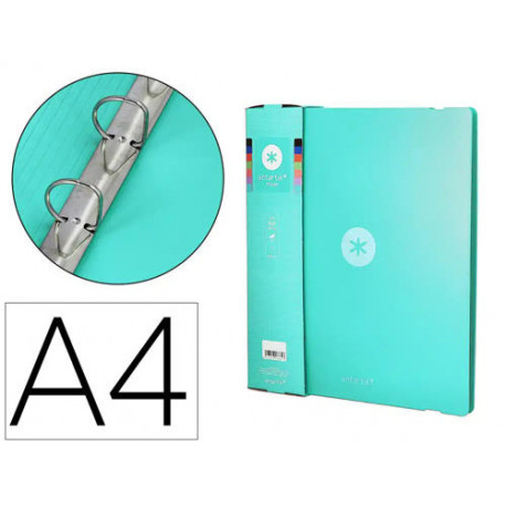 CARPETA 4 ANILLAS DE 35 MM MIXTAS ANTARTIK A4 FOAM COLOR MENTA