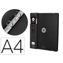 CARPETA 4 ANILLAS DE 35 MM MIXTAS ANTARTIK A4 FOAM COLOR NEGRO