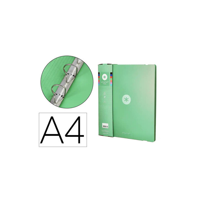 CARPETA 4 ANILLAS DE 35 MM MIXTAS ANTARTIK A4 FOAM COLOR VERDE MATCHA