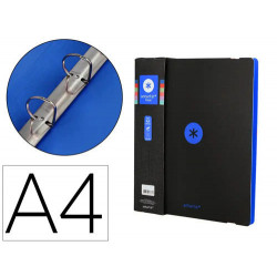 CARPETA 4 ANILLAS DE 35 MM MIXTAS ANTARTIK A4 FOAM BICOLOR NEGRO AZUL